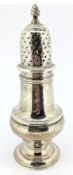 A George III silver sugar caster, with twisted finial, hallmarked London 1763, maker John Delmester,