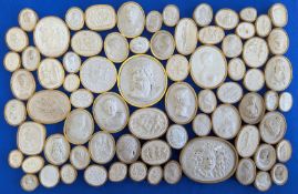 A large collection of 19th century small plaster cast relief mouldings, of classical designs of
