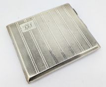 A silver cigarette case, hallmarked Birmingham 1945, weight approx 4.3oz.