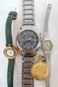 Seiko, a gents chronograph wristwatch, 670196 together with three other watches.