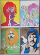 A set of four psychedelic music posters of The Beatles by Richard Avedon, to include portraits of