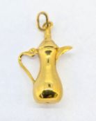 A coffee pot charm, set in 18ct gold, approx 2.1g.