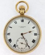 A 9ct gold pocket watch, by J.W. Benson London, 15 Jewell Swiss Movement, total weight approx 76.