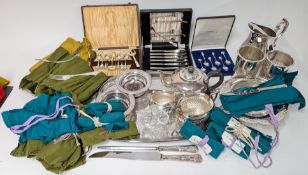 A large collection of silver plated items, to include a complete Kings pattern flatware service,