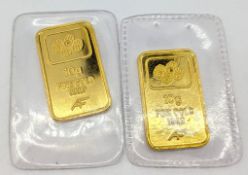 Two 10g fine gold ingots.