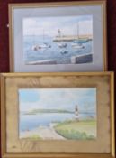 T. Weston, a watercolour of Smeaton's Tower 'Drake's Island, Mount Edgecombe, Plymouth Hoe',
