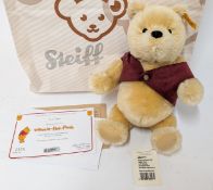 Steiff, Winnie the Pooh mohair bear, by Danbury Mint, with certificate of authenticity.