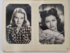 A collection of circa 1940s-1950s film star photographs, some signed, to include Robert Walker,