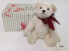 Steiff limited edition Margaretes growler teddy bear 1909 replica, small white mohair bear with