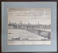 A pair of Victoria and Albert Museum prints of historical London, to include a view of Old London