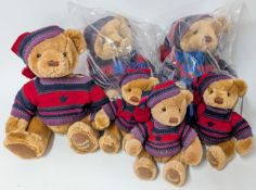 Harrods, a collection of 2004 Christmas Bears, 'Thomas', to include three large (two in plastic)