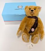 Steiff limited edition growler British Collectors Teddy bear 2008, golden mohair with brown necktie,