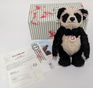 Steiff limited edition growler Panda Ted Cub bear, 2020, black/white mohair, white chest tag and