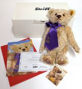 Steiff 'Windsor' The Queen Elizabeth 80th Birthday Celebration Bear, Danbury Mint exclusive, cream