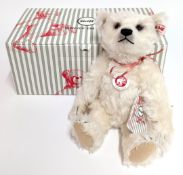 Steiff limited edition, 110th Margarete Memorial teddy bear, small white plush bear, white chest tag