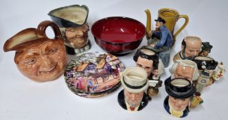 Royal Doulton, a collection of decorative China ware to include character jugs, coffee pot,