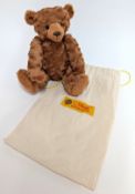 Steiff golden plush fully jointed bear ‘George’, with yellow ear tag, 013188, complete with draw