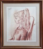 After Picasso (1881-1973), a print of a portrait of Lydia Corbett nee Sylvette David (b.1934),