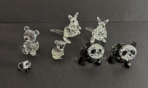Swarovski Crystal Glass, Koala, 2x Kangaroo with Joey etc, all boxed (Bear in wrong box).