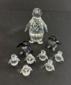 Swarovski Crystal Glass, Penguin, Penguin Baby x2 etc, all boxed.