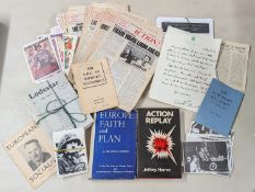 A collection of mid to late 20th century political extremist and socialist ephemera, to include
