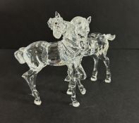 Swarovski Crystal Glass, Foals - Clear, boxed.