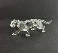 Swarovski Crystal Glass, Leopard, boxed.