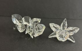 Swarovski Crystal Glass, Rose & Orchid, boxed.