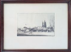 William Strang, etching, 'The Brick Field, Segovia, Spain', framed and glazed, overall size approx