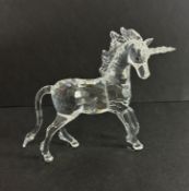 Swarovski Crystal Glass, Unicorn Standing, boxed.