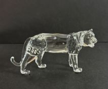 Swarovski Crystal Glass, Tiger, boxed.