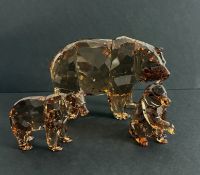 Swarovski Crystal Glass, 2017 Annual Edition - Arcadia Bear and 2017 Bear Cubs, all boxed.