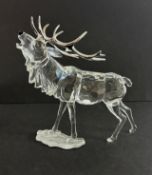 Swarovski Crystal Glass, Stag, boxed.