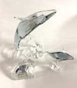 Swarovski Crystal Glass, 2012 Annual Edition - Paikea Humpback Whale with wave plaque and