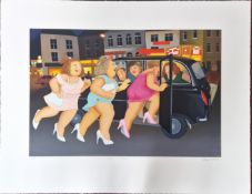 Beryl Cook O.B.E. (British, 1926-2008) limited edition print 'Girls in a Taxi'
