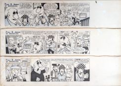 Peter Maddocks (British Cartoonist, 1928-2024), three original comic strips from 'Four D. Jones'