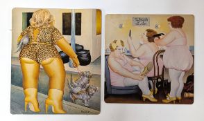 Beryl Cook O.B.E. (British, 1926-2008), two prints on card 'Lady of Marseilles'