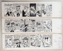 Peter Maddocks (British Cartoonist, 1928-2024), three original comic strips from 'Four D. Jones'