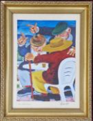 Peter Maddocks (British Cartoonist, 1928-2024), acrylic on board, 'Too Many Brits!'