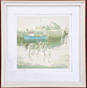 Anne Hickmott (1935-), limited edition print, ‘Misty Day Lyme Regis’, 1/10, framed and glazed,