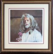 Robert Lenkiewicz (1941-2002), limited edition print, 'Self Portrait Holding Rose - 1998'