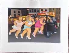 Beryl Cook O.B.E. (British, 1926-2008) limited edition print 'Girls in a Taxi'