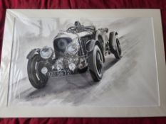 Phillip Dutton-White (d.2022), watercolour, ‘Blower at Speed’, signed bottom left, mounted,