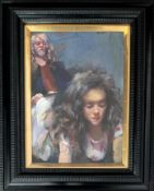 Robert Lenkiewicz (1941-2002), oil on board, 'Study, Painter with Anna, St Antony - Project 18'