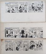 Peter Maddocks (British Cartoonist, 1928-2024), three original comic strips from 'Four D. Jones'