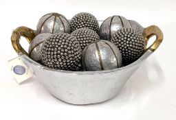 David Marshall (brutalist), metal work bowl, includes artist stamp and artist label, excellent