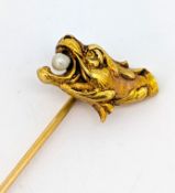 A French stick pin, the pin of a Chinese style dragon head with a small pearl in its mouth, Eagles
