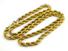 An Italian rope twist chain, UK import mark 375, length approx. 49.5cm, 6.8grams.