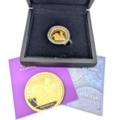 A boxed 2021 Queen's 95th Birthday 24 Carat Gold Proof Sovereign, 7.5grams; with certificate and