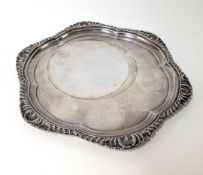 A silver salver, hallmarked Sheffield 1927, total weight approx. 23.59oz.